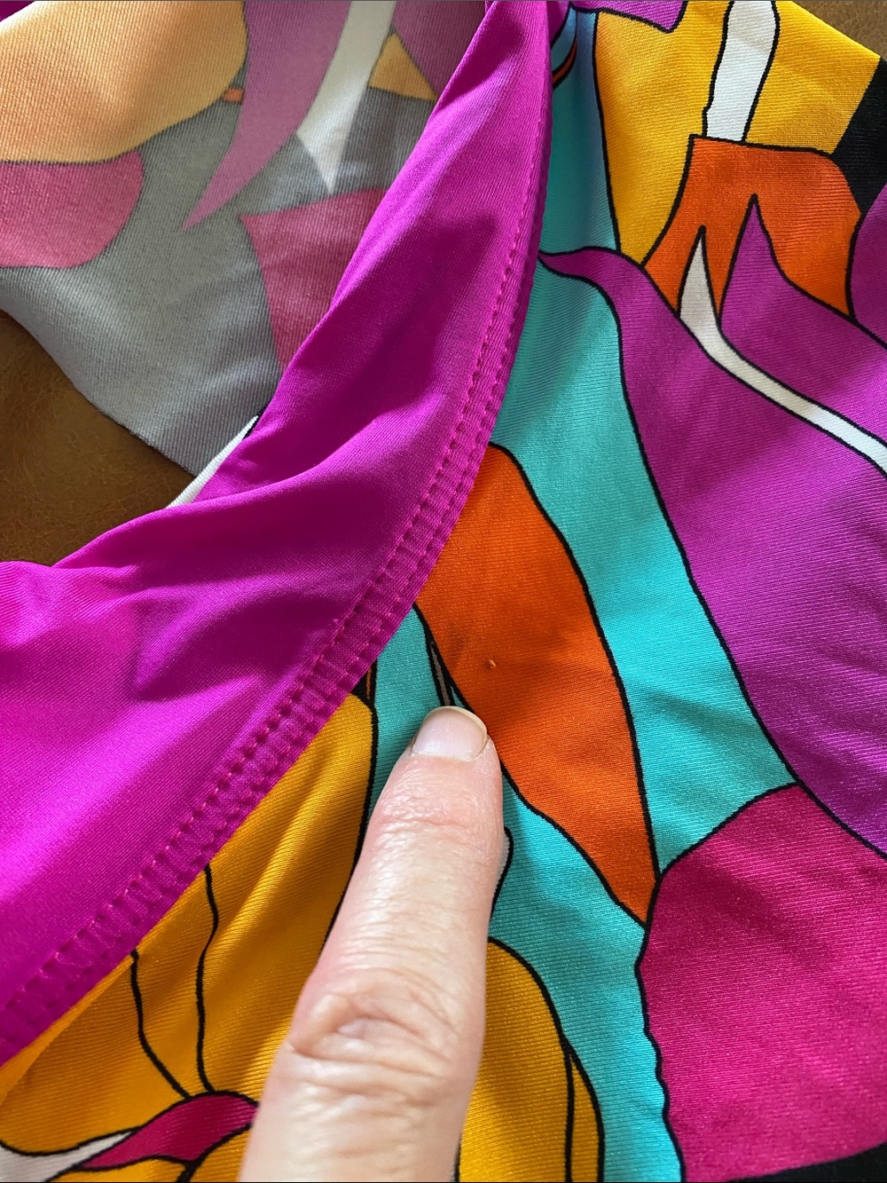 Trina Turk Gemini Plunge Ruffle Multi-Color One Piece Swimsuit Size 8 - Picture 12 of 12